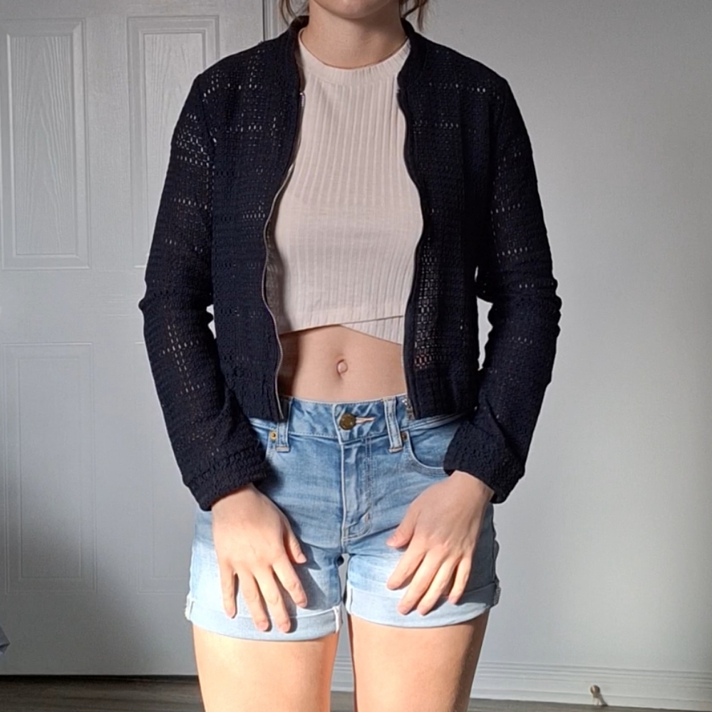Navy See-through Jacket